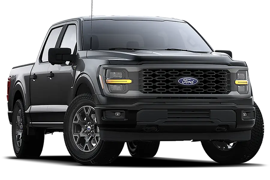 Black 2024 Ford F-150 XLT pickup photographed at a dealership